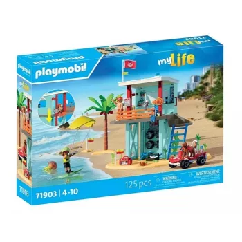 PLAYMOBIL Glābšanas tornis un pludmales bugijs 71903 – rotaļu komplekts ar torni un bugiju