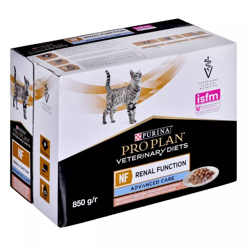Slapjā barība kaķiem Purina Nestlé NF Renal Function Feline Salmon 10 x 85 g veterinārā diēta