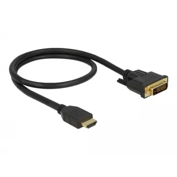Video kabeļa adapteris DeLOCK 85651 0.5m HDMI Type A DVI Melns