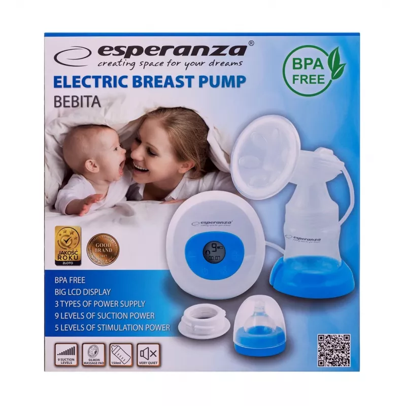 Elektriskais krūts sūknis ESPERANZA ECM001B, 1550 ml, AC/baterija