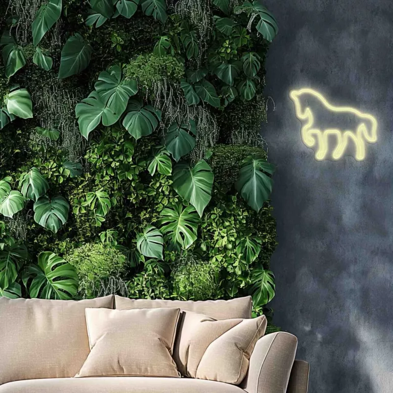 LED Neon izkārtne MANTA SNL103WH — zirga motīvs, balta