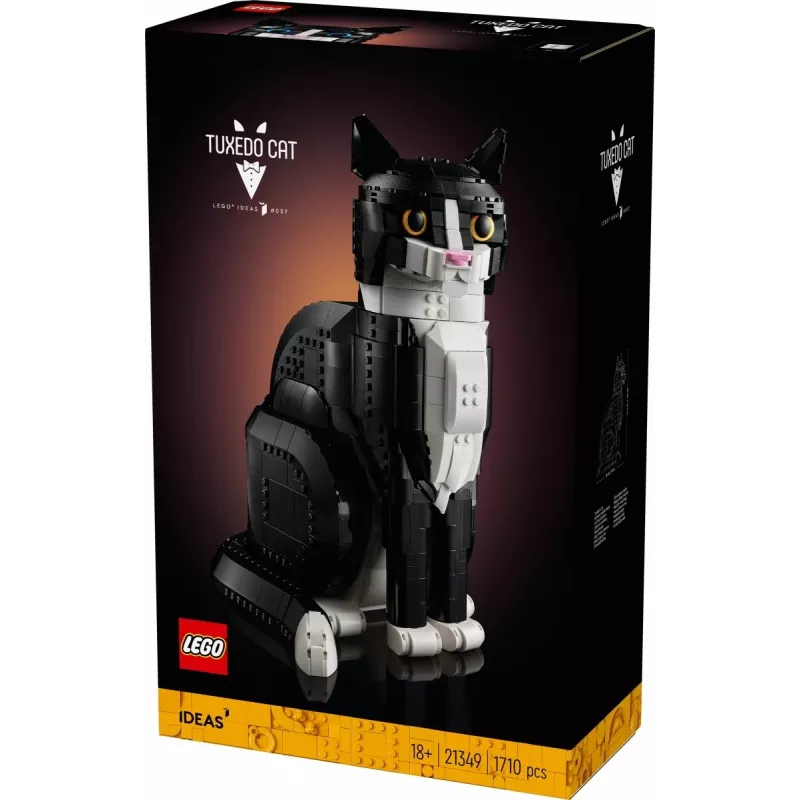 LEGO komplekts Ideas 21349 Smokinga kaķis — kolekcionējams ķieģeļu modelis, eksponāts