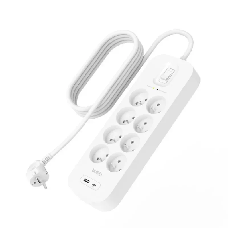 Pārsprieguma aizsargs Belkin SRB003CA2M 8 AC kontaktligzdas 900 J Balts 2 m