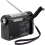 Renkforce RF-CR-200 pārnēsājamais radio UKW, MW, KW uzlādējams, saules panelis, rokas ģenerators, modinātājs, lukturītis Melns (RF-4694806)