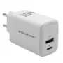 Qoltec GaN 45W lādētājs 5V 20V 1.5A 3A, 1xUSB-C PD, 1xUSB-A