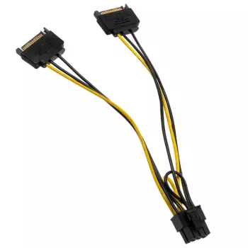 2x 15-pin SATA uz 1x 6-pin PCIe adapteris - AK-CBPW19-15