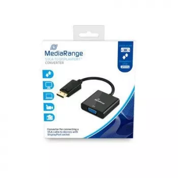 Video kabeļa adapteris MediaRange MRCS173 0,15 m VGA DisplayPort Melns