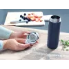 Ceļojumu krūze Leifheit 03275 600 ml nerūsējošais tērauds, dubultsienu, necaurplūstoša, atlokāms vāciņš, rokturis, melna/zila