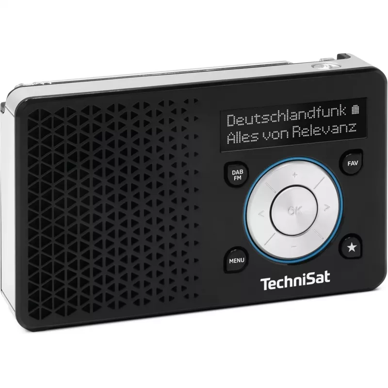 TechniSat DigitRadio 1 A 0100/4997 digitālais radio uztvērējs, DAB+/FM, RDS, 40 raidstaciju atmiņa, ASA brīdinājuma funkcija, melns/sudraba
