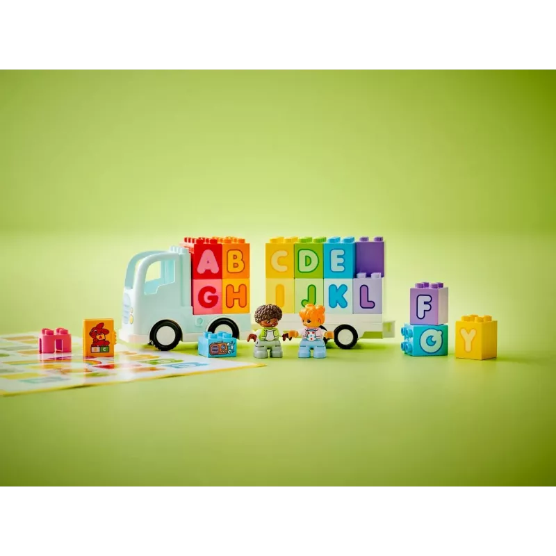 Konstruktors LEGO DUPLO 10421 ABC Kravas Auto, 36 gab., 2 minifigūras, vecumam no 2+ gadiem, izmēri 110×140×70 mm
