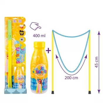 Komplekts lieliem burbuļiem: aukla + šķidrums 400 ml