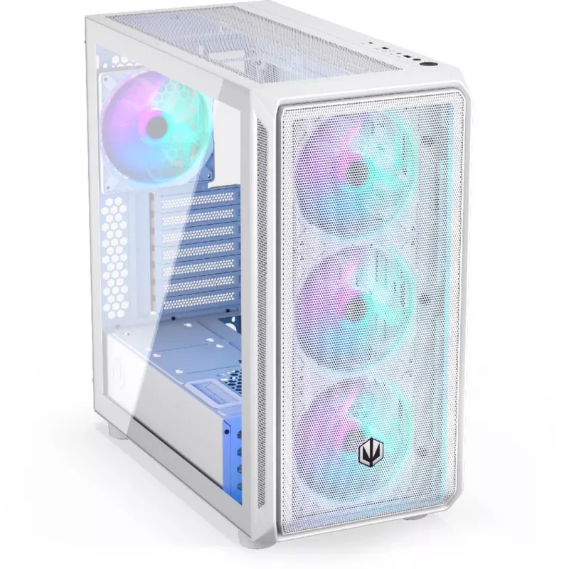 Endorfy Arx 700 ARGB PC korpuss, Midi-Tower, ATX, rūdīts stikls - iekļauti 4x 140 mm ARGB ventilatori, balts (EY2A017)