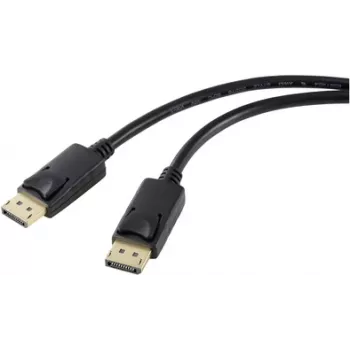 Renkforce DisplayPort savienojuma kabelis DP vīriešu savienotājs 1,00 m Melns RF-5245266 DisplayPort 1.2
