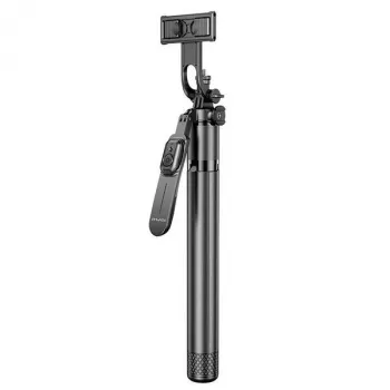 Selfie stick Awei X56 alumīnija melns — izvelkams rokas turētājs viedtālruņiem