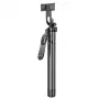 Selfie stick Awei X56 alumīnija melns — izvelkams rokas turētājs viedtālruņiem