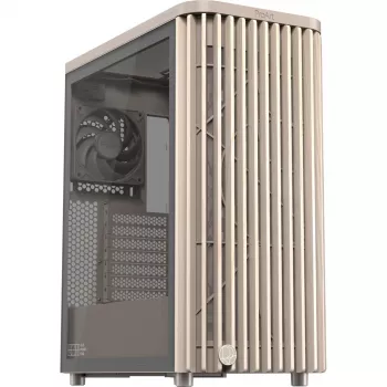 PC korpuss ASUS PROART PA401 WOOD TG PWM BEIGE — ATX, 503×225×412 mm, 2×3,5 collu/2×2,5 collu, GPU līdz 315 mm