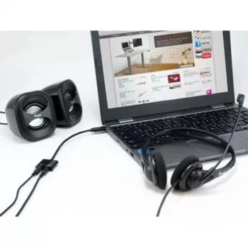 Equip USB-C uz Divkāršu 3.5mm Audio DAC Pielāgotājs, USB C, Vīriešu, 2 x 3.5mm, Sieviešu, 0.15 m, Melns