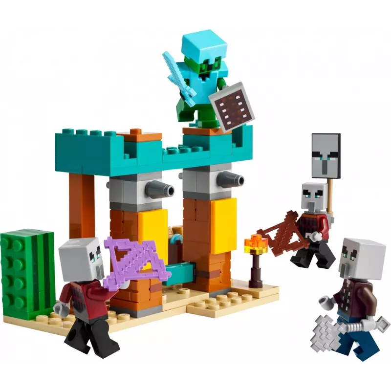 LEGO būvēšanas komplekts The Illager Desert Patrol 21267 – Minecraft rotaļu komplekts, 105 gabali, 4 minifigūras, 80×60×110 mm
