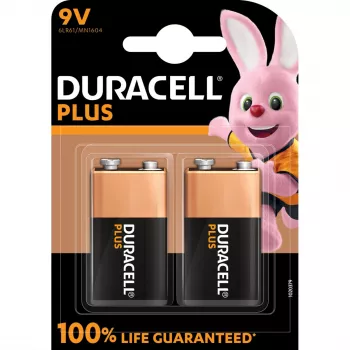 Baterija Duracell Plus 9V (MN1604) — 2 iepakojumā