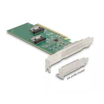 DeLOCK PCI Express 4.0 x16 karte uz 4 x SFF-8639 NVMe - Bifurkācija - Low Profile formas faktors