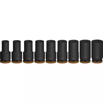 Bosch PRO 3/4 collu dziļo uzgriežņu atslēgu komplekts, 9 gab., melns