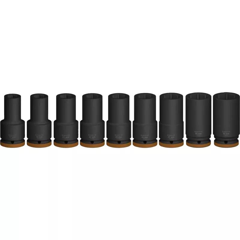 Bosch PRO 3/4 collu dziļo uzgriežņu atslēgu komplekts, 9 gab., melns