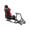 Sacīkšu kokpits huzaro Speed 6.0 ar regulējamu sēdekli, tērauda rāmis, 30°–90° leņķis, atbalsta līdz 120 kg, sarkans, 1080×1360×560 mm
