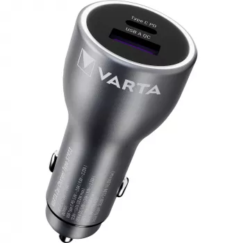 Auto lādētājs Varta 57933101111, 45W, 1× USB-A, 1× USB-C