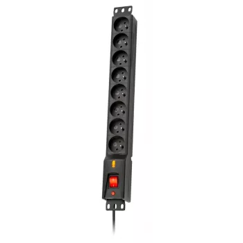 LESTAR LXARM 810 G-A K.:CZ 1,5M 19PDU Melns 8 kontaktligzdas 230 V 1.5 m