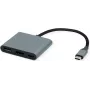 ROLINE USB-C — HDMI 4K60+ displeja adapteris ar 1x USB-A un PD, USB 3.2 Gen 1, 0,12 m, pelēks (12.03.3199)