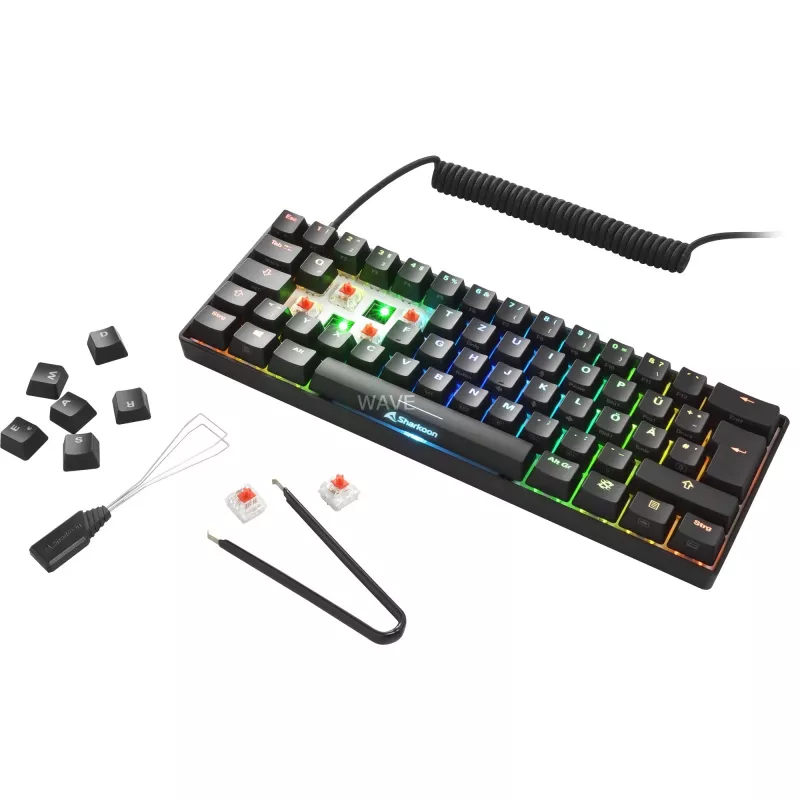 SKILLER SGK50 S4, Gaming tastatūra melna, PT-Layout, Kailh Red