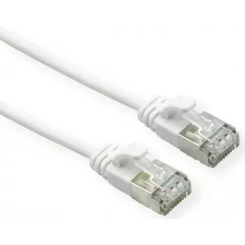 ROLINE DataCenter - Savienojuma kabelis - RJ-45 (T) uz RJ-45 (T) - 15 cm - 3,6 mm - U/FTP - CAT 6a - Bezhalogēns, Lietais, Bezāķējams, Vītā dzīsla, 10 Gigabit Ethernet - Balts, RAL 9003