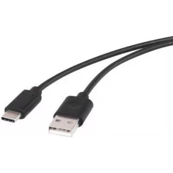USB 2.0 kabelis Renkforce 1429650 — 1x USB-A līdz 1x USB-C, 1,50 m, melns