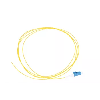 Pigtail LC/PC vienmodas Extralink 1.5 m, 900 µm G.657.A1 FTTH, dzeltens, Easy-strip