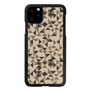 Telefona maciņš man and wood iPhone 11 Pro Max — melns mono trīsstūra dizains