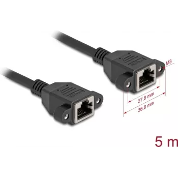 DeLOCK 90787 tīkla kabelis 5 m Cat6a S/FTP melns