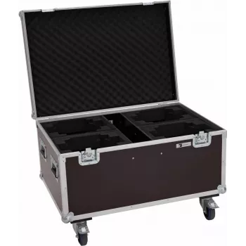 Flightcase Roadinger 4x LED TMH-X4 ar riteņiem — aizsargājošs transporta koferis 4 TMH-X4 LED gaismekļiem