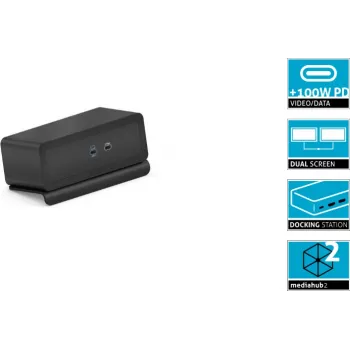 Docking stacija PureLink Mediahub2 USB-C (M2-ENC07-9940) – melna, USB-C savienojums