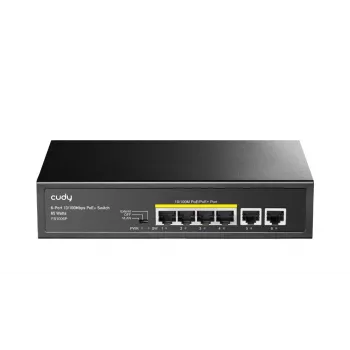 Tīkla slēdzis Cudy FS1006P Fast Ethernet 6 porti (4 PoE, 1 PoE+) 10/100 Mbit/s, 1,2 Gbit/s joslas platums, metāla korpuss, stiprinājums statīvā/pie sienas