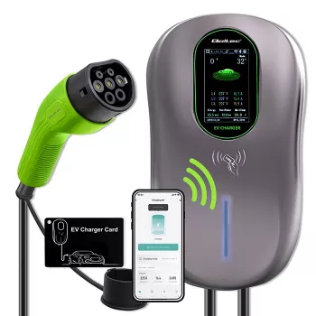 EV uzlādes stacija QOLTEC 52430 22 kW Wi‑Fi RFID 3‑fāžu, 32 A, Type 2, IP54