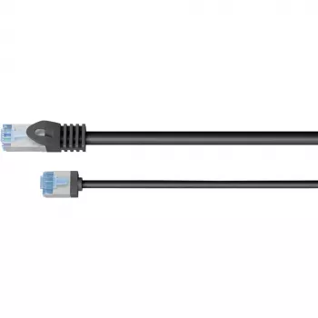 Goobay Ultra-Flexible CAT 6A Patch Cable slim U/FTP melns - īpaši īss spraudnis (74317)