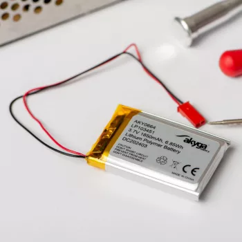 Akyga AKY0580 LP805080 Li-Po akumulators 3,7 V 4000 mAh ar PCM, JST 2,54 mm 2 kontaktu savienotājs, 150 mm vadi