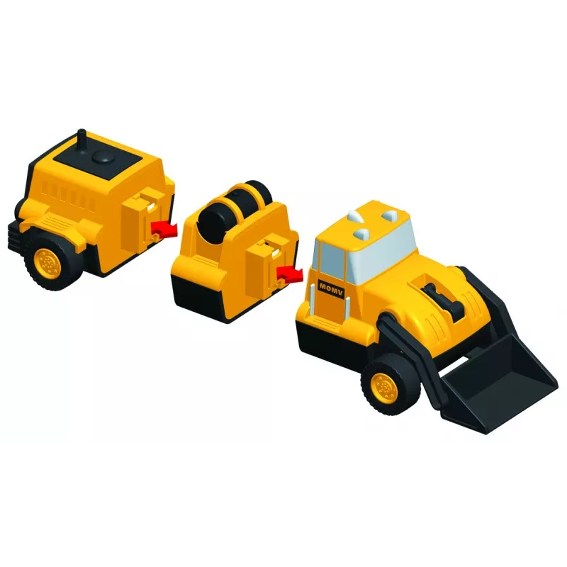 Popular Playthings Mix or Match Vehicles Construction Black Yellow transportlīdzekļu komplekts