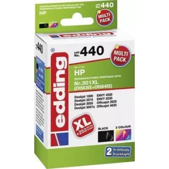 Edding EDD-440 oriģinālā tintes kasetne - HP - Melna - Deskjet 1000, Deskjet 2510, Deskjet 3055, Deskjet 3057a, ENVY 4500, ENVY 5530, Officejet 2620 u.c. - Kaste (EDD-440)
