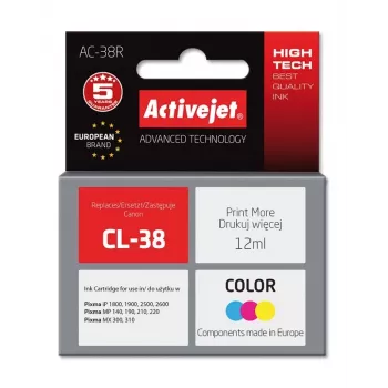 Activejet AC-38R Tinte (aizstāj Canon CL-38; Premium; 12 ml; krāsu)