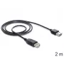 USB kabelis DeLOCK EASY-USB 2.0-A 2m Melns