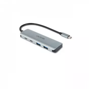 USB-C centrmezgls DICOTA D32061 10000 Mbit/s Sudrabs