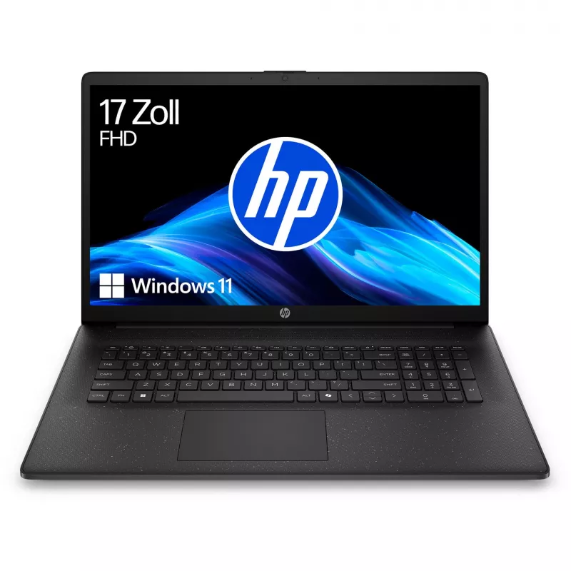 HP 17-cp2263ng, Notebook melns, AMD Ryzen 5 7520U, AMD Radeon Graphics, 16 GB LPDDR5, 512 GB SSD, bez operētājsistēmas
