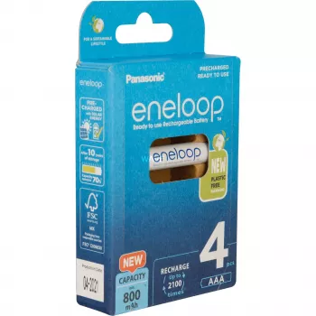 Panasonic Eneloop AAA 800 mAh uzlādējamās baterijas, 4 gab. (BK-4MCDE/4CP)