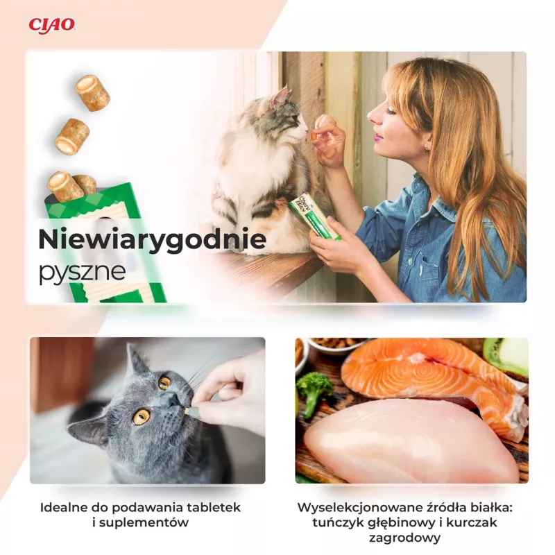 INABA Churu Bites Vistas gaļa ar tunzivi un gliemenēm - kaķu gardumi - 3x10 g